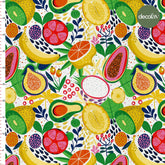 Digitally Printed Fabric with Exotic Fruit Pattern